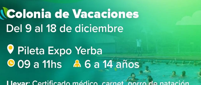 APÓSTOLES: Abrieron las inscripciones para la Colonia de Vacaciones en la Expo Yerba