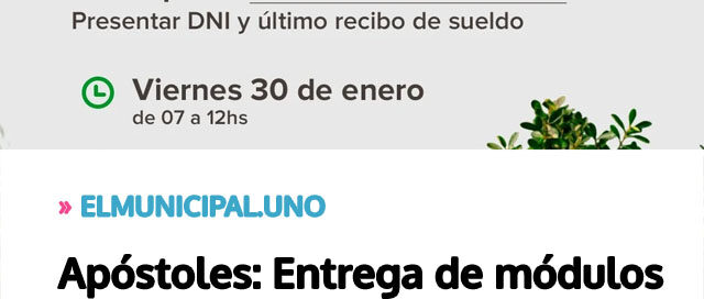 Entrega de módulos alimentarios destinada a tareferos en el predio de la Expo Yerba
