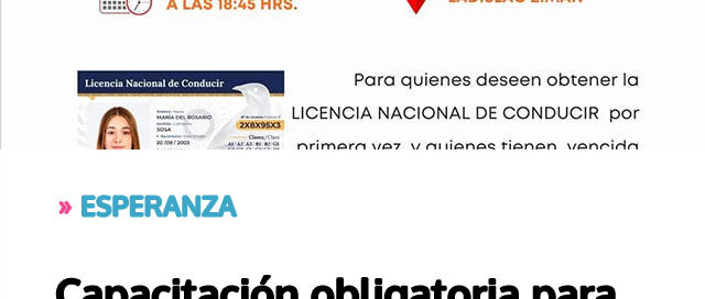 Capacitación obligatoria para tramitar la licencia de conducir