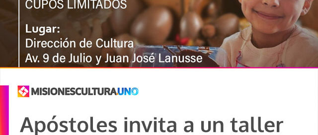 Apóstoles invita a un taller creativo de Pascuas para niños con cupos limitados