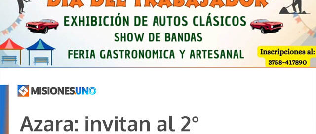 Azara: invitan al 2° Encuentro de Motorhome y exposición de autos clásicos por el Día del Trabajador