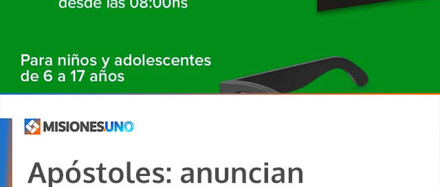 Apóstoles: anuncian operativo oftalmológico gratuito para niños y adolescentes en la Expo Yerba